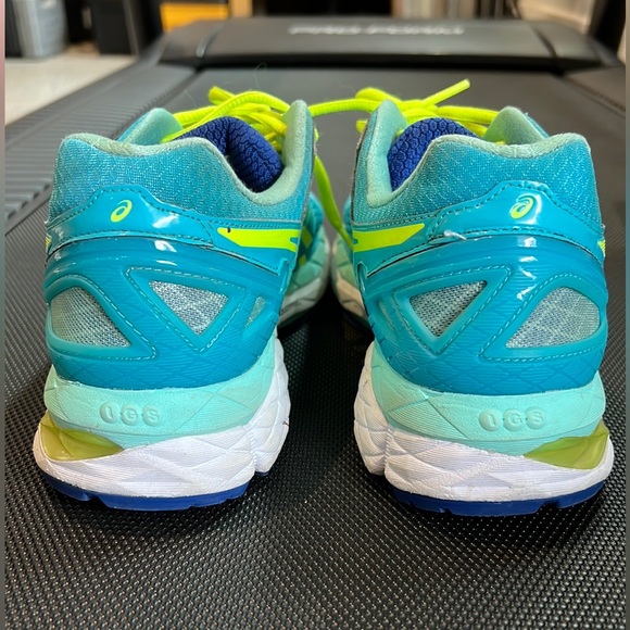 ASICS Gel Kayano 22 Running Shoe Blue Yellow Size 9 - Picture 2 of 10